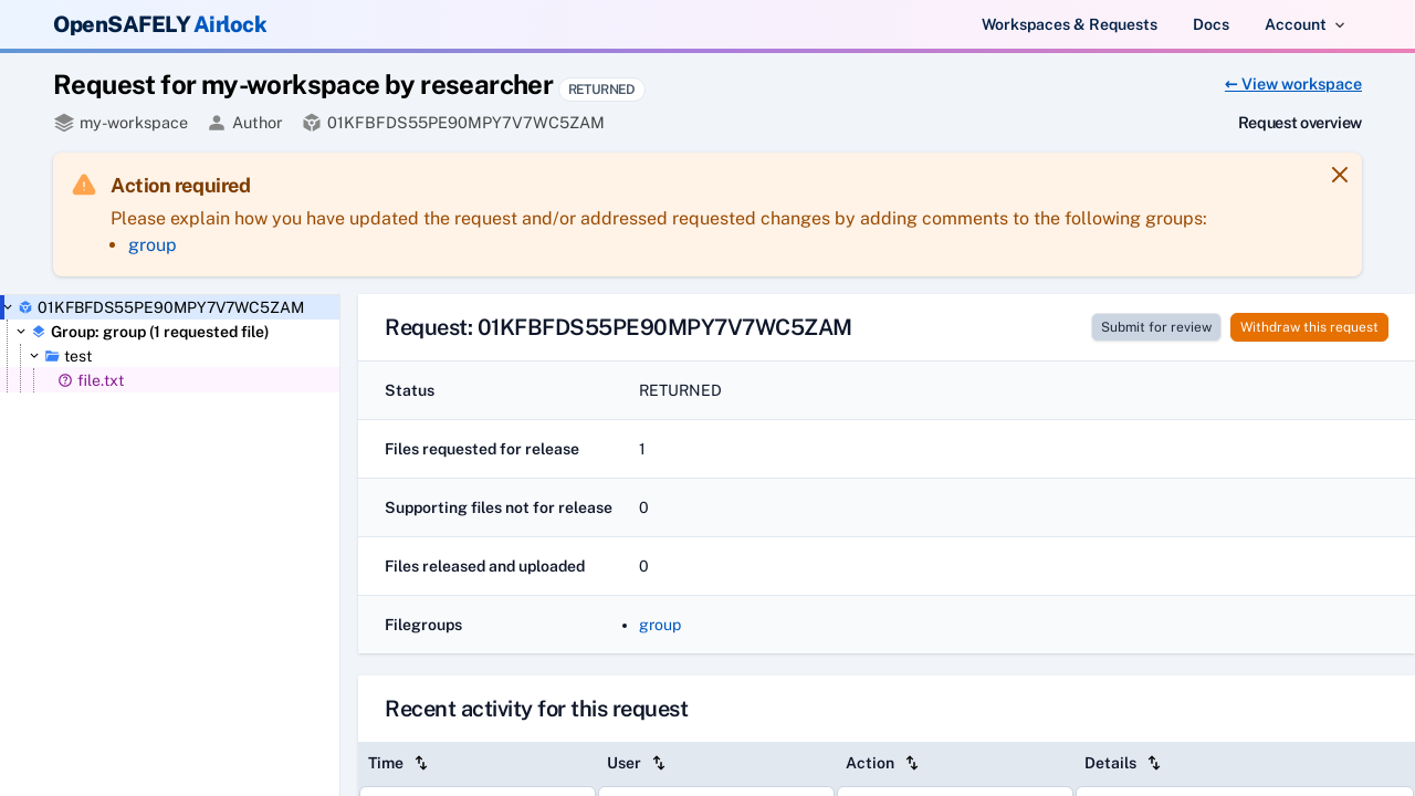 Withdraw request button